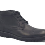 Ανδρικά Δερμάτινα Μποτάκια Leder Shoes - K1650 - Μαύρο