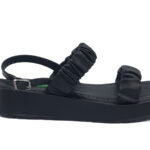 Γυναικεία Flatforms Leder Shoes - 563K - Μαύρο